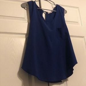 Royal blue sleeveless blouse